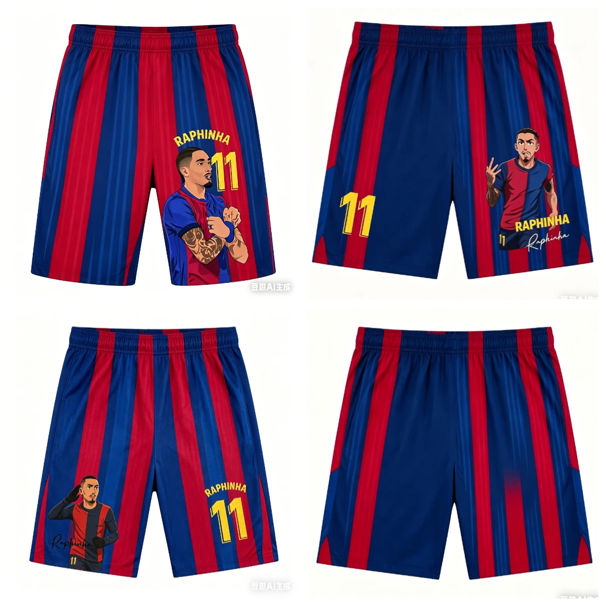 Rafinha No. 11 Celebration Action Shorts Funny Creative 3D Print Quick-Dry Sports Casual Beach Pants Trendy