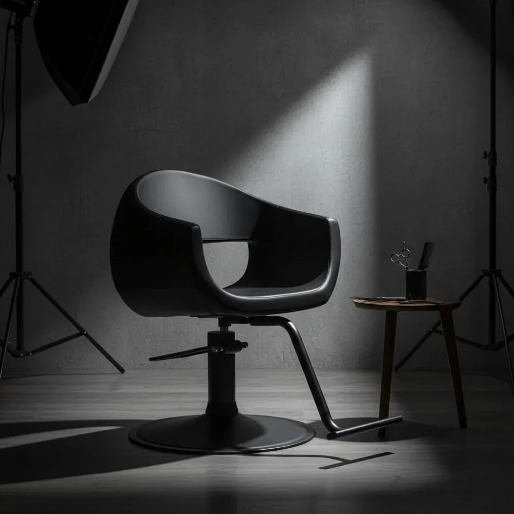 Berkeley Salon Styling Chair Milla Black Seat Black Base for Barbershop Hair Studio