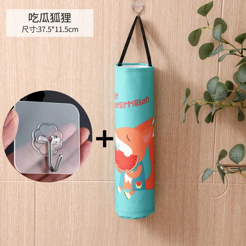 Home Grocery Bag Holder Wall Mount Plastic Bag Holder Dispenser Hanging Storage Trash Garbage Bag Kitchen Garbage Organizer