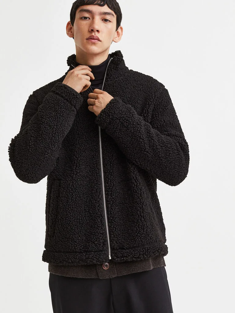 เสื้อสเวตเตอร์คอซิปกำมะหยี่ Lamb สวมใส่สบาย แขนยาว ใยโพลีเอสเตอร์ ทรงพอดีตัว สีล้วน