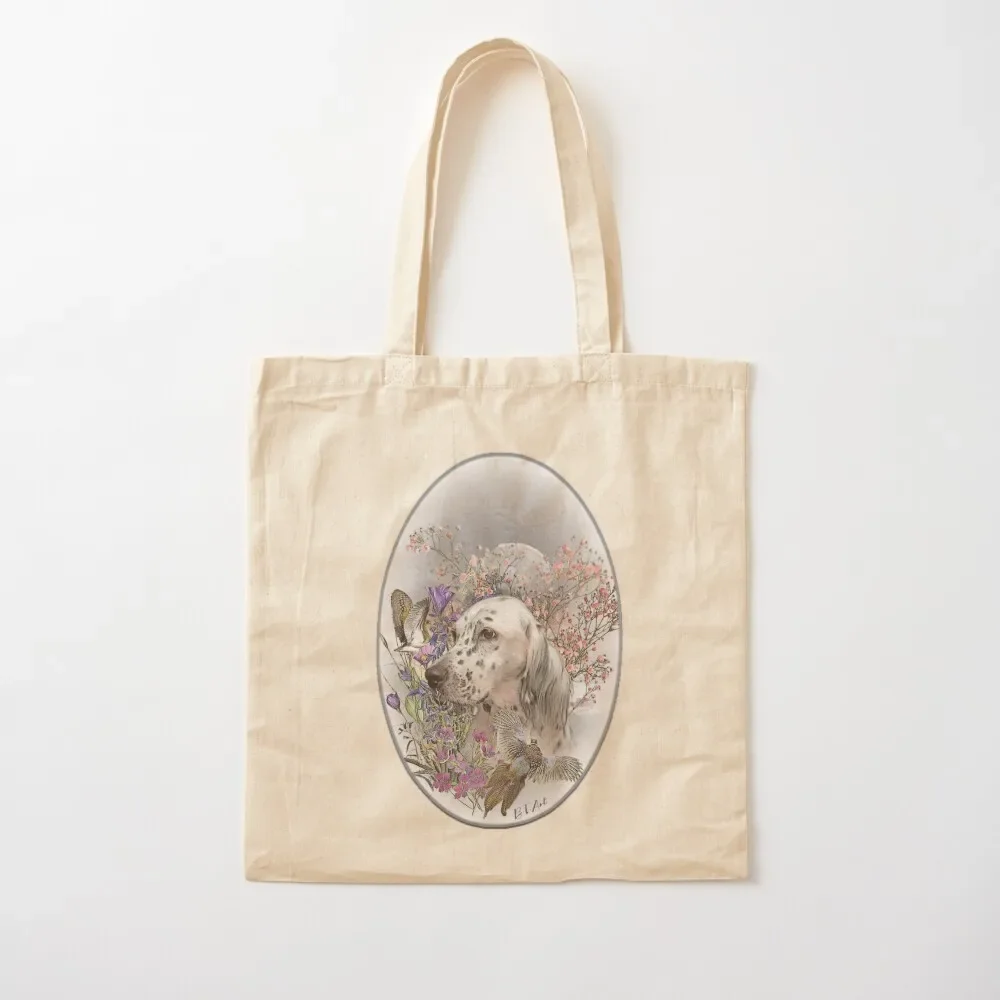 The English Setter portrait , Art Tote Bag shopper bags Beach bag bags woman 2025 cute tote bag