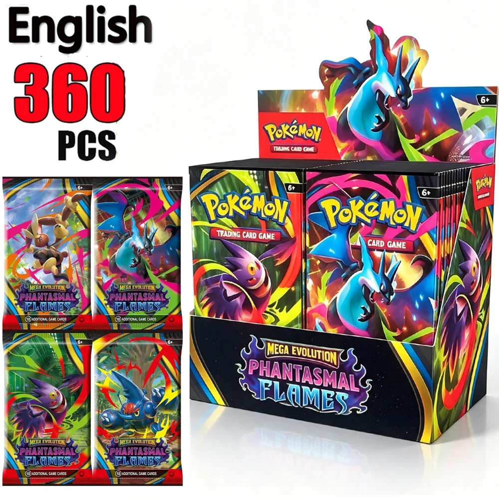 TCG Mega Evolution-Pitch Black Booster Display Box Chaos Rising Ascended Heroes Flames Rare Trading Cards for Collection