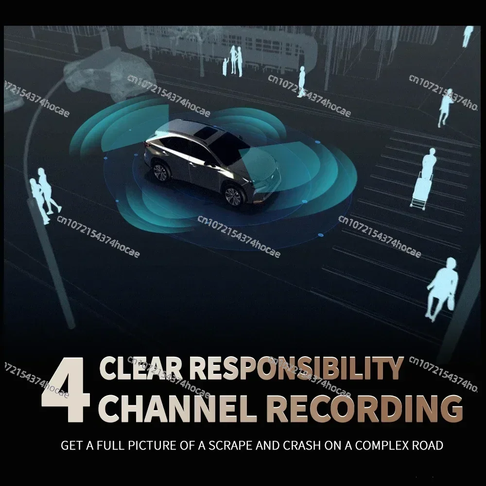 M10max 2K 1440P داش كام لسيارة DVR 4CH 360 كاميرا 24H شاشة ركن السيارة ونظام تحديد المواقع للرؤية الليلية مسجل فيديو تلقائي 256Gmax