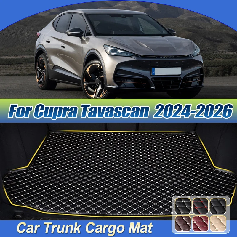 Für Cupra Tavascan 2025 Volkswagen VW ID. UNYX 2024~2026 Leder Kofferraummatte Schmutzabweisende Kofferraumunterlage Auto-Innenausstattung Zubehör