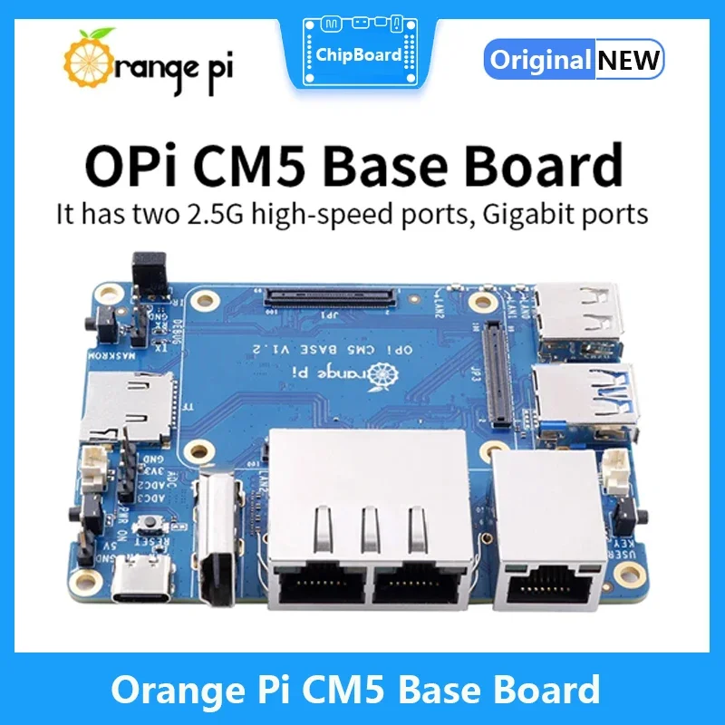 Orange Pi CM5 Base Board 2.5G Gigabit LAN Single Board Computer Suitable for OrangePi Compute Module 5 Core Board