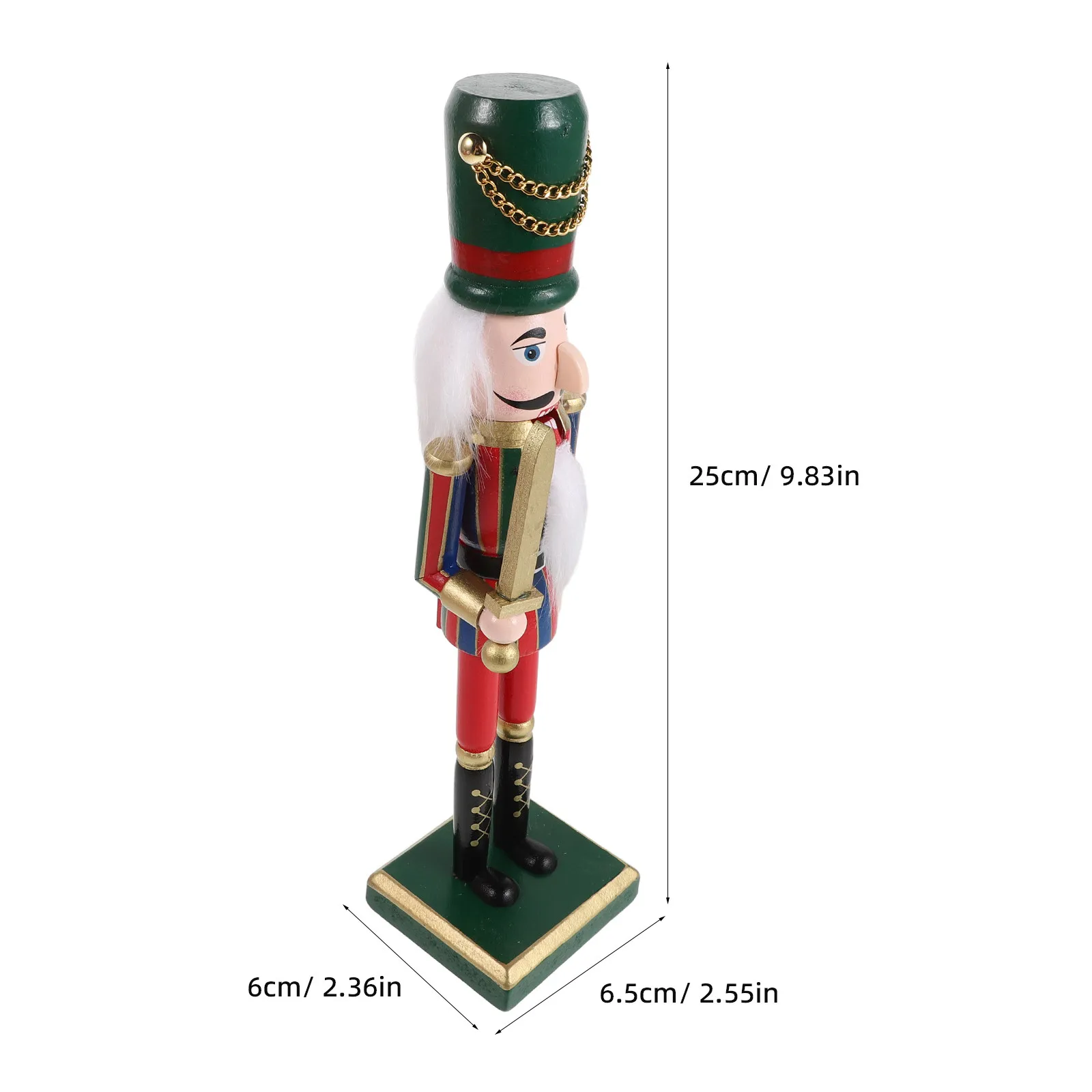 Wooden Nutcracker Soldier Classic Circus Design Christmas Decoration 25Cm Xmas Table Centerpiece Holiday Nutcracker Statue