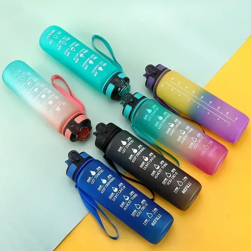 1000ML Water Bottle Motivational Sport Water Bottle Leakproof Bottles Drinking Outdoor Travel Gym Fitness  waterfles botella