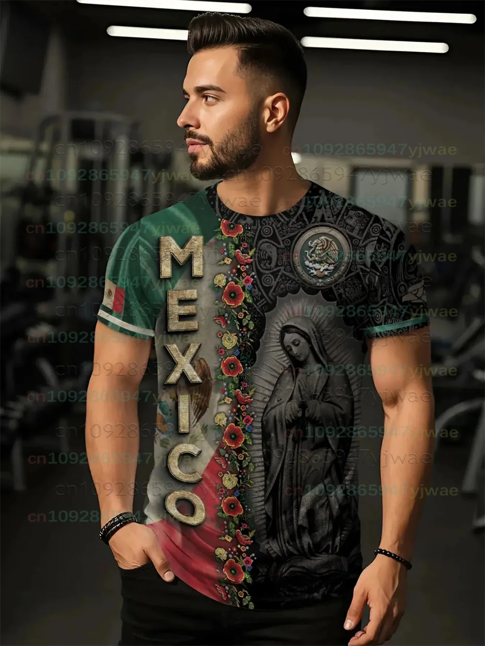 2026 Men's/Kids Mexico Flag Eagle Serpent Aztec Heritage Shirt Guadalupe Fitted Casual All Over 3D Print Design Football T-shirt