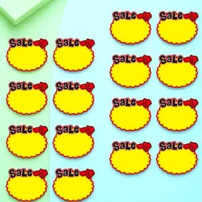 

50 Pcs Blank Price Tag Small Sticky White Card Advertising Labels Promotion Sticker Shop Signs Retail Display Tags Sale Events