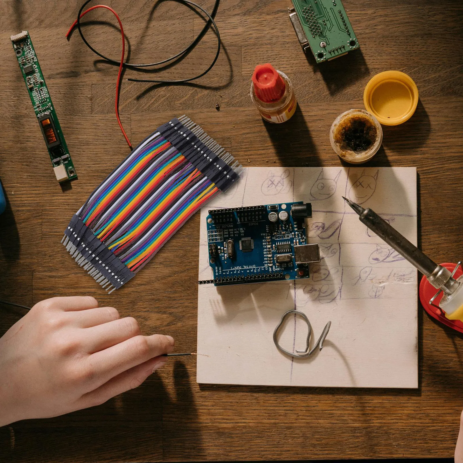 

40 шт. соединительных проводов (шнурков) типа «папа-папа» длиной 10 см, кабели для макетных плат с шагом 2,54 мм, аксессуары для пин-хедеров