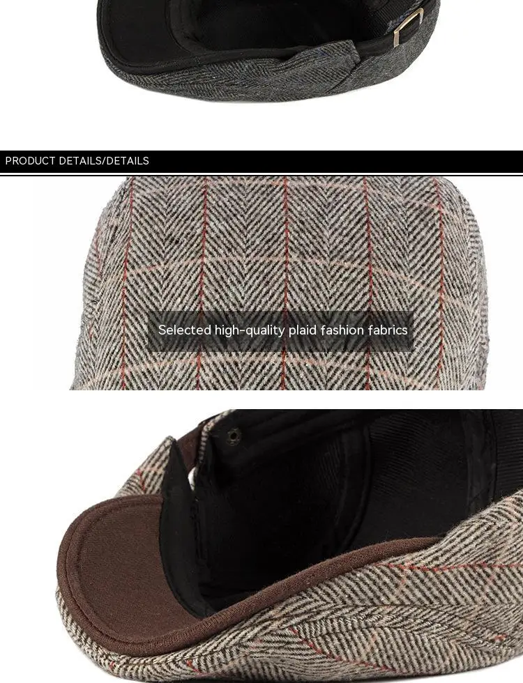 Herren Damen Flat Ivy Gatsby Newsboy Hat Winter Frühling Herbst Driving Cabbie Hunting Cap – Detail 5