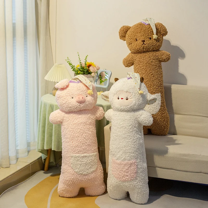

Большая плюшевая игрушка в виде овцы, длинная милая плюшевая игрушка-медведь, подушка для сна в виде свиньи, декоративная подушка для тела, подушка для спинки стула, декор