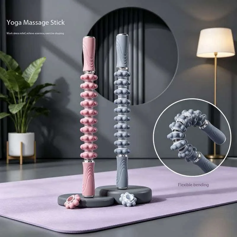 Wolf Tooth Rod Flexible Massage Stick Exercise Muscle Relaxation Leg and Calf Roller Rod Yoga Fascia Massager