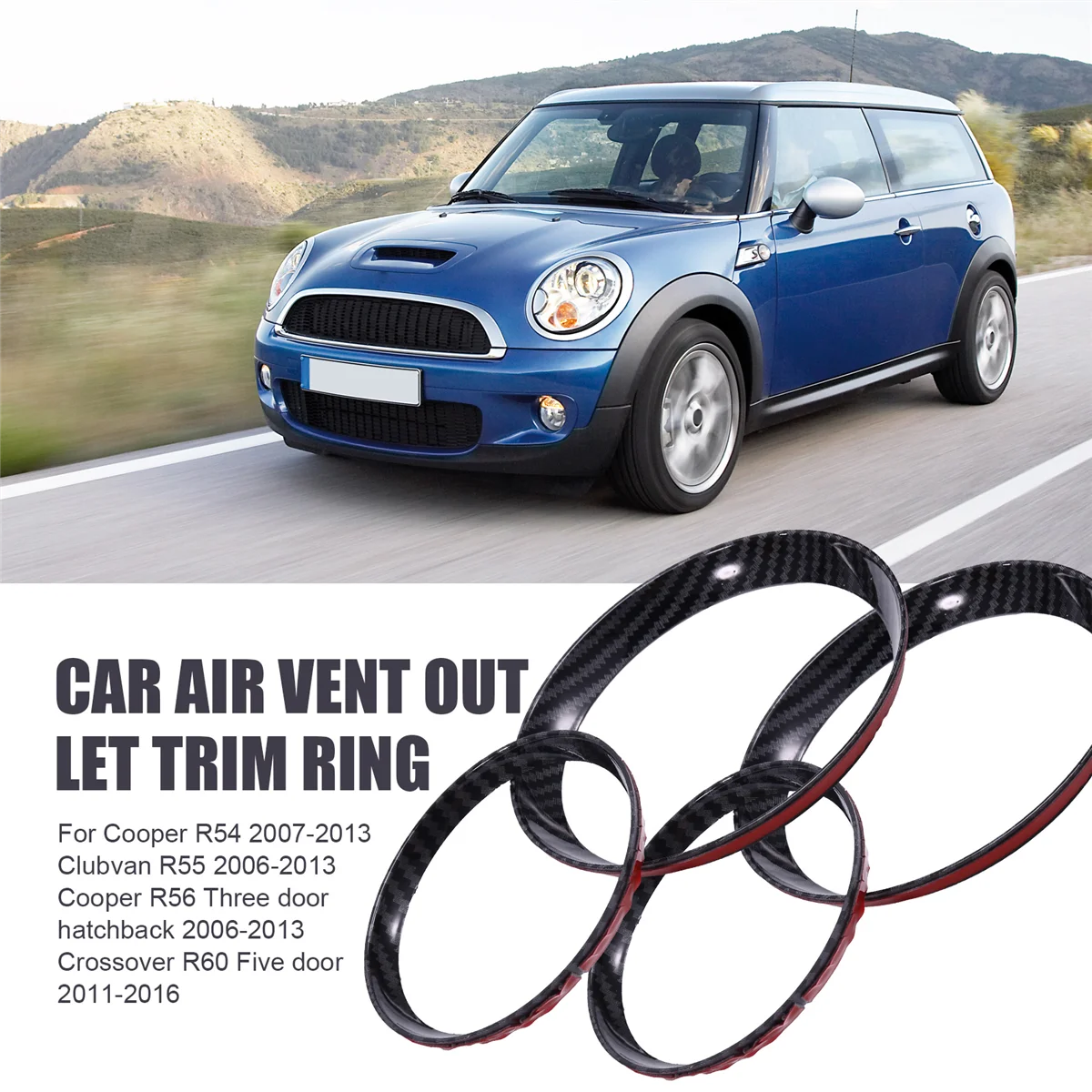 

Upgraded Portable Car Air Vent A/C Outlet Trim Ring Cover for R54 R56