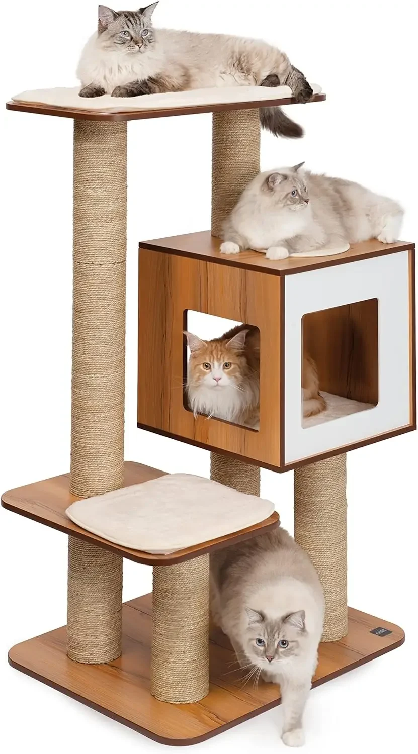 

High Base Giant Cat Tree, Cat Furniture, Walnut|