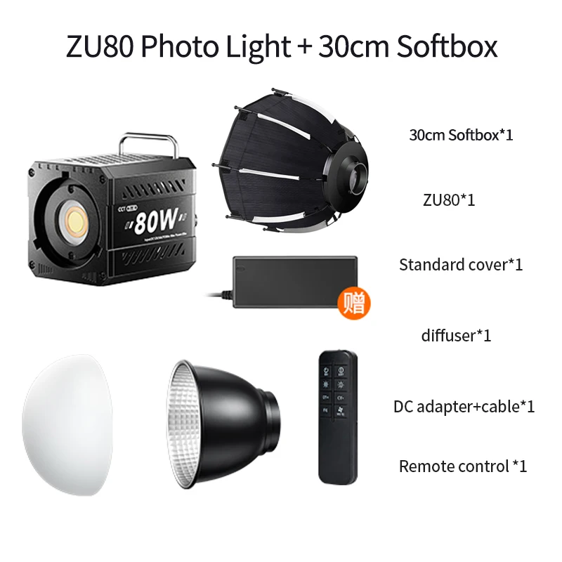 Dubbele kleurtemperatuur COB-fotografielicht 80W Professioneel LED-videolicht Draagbare lampenkap Handheld invullicht mini Bowens
