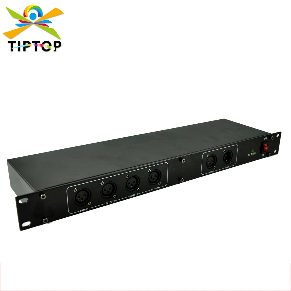 

TIPTOP TP-D05 4 Way Module DMX Splitter 4 Channels Independent Protection Circuit Optoelectronic Isolation 3 Pin DMX IN/OUT Con