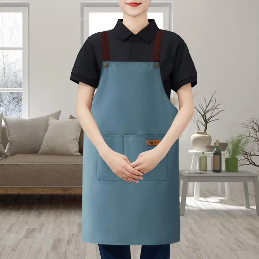 Waterproof Apron Large Pocket Kitchen Aprons Oil-proof Cooking Apron with Adjustable Strap Chef Apron for Butchers Painters