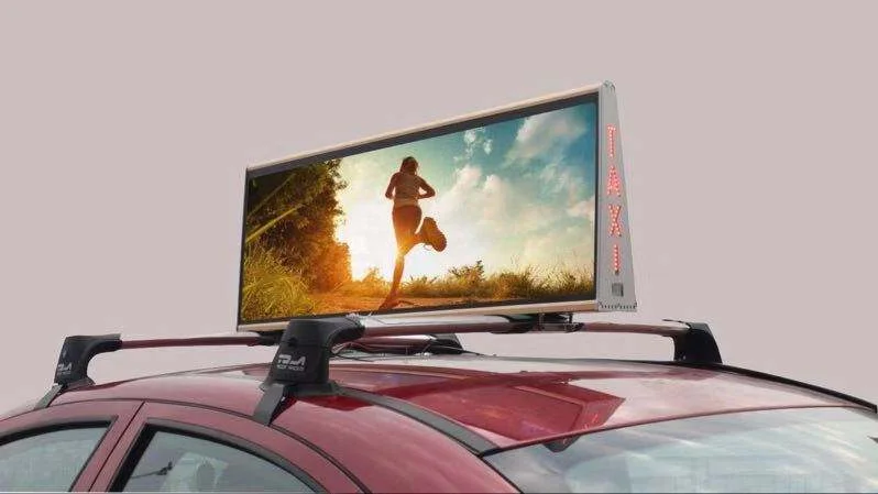 Waterproof Double Sided Taxi Car Top LED Screen Programmable Vehicle Mount Advertising LED Sign view 2