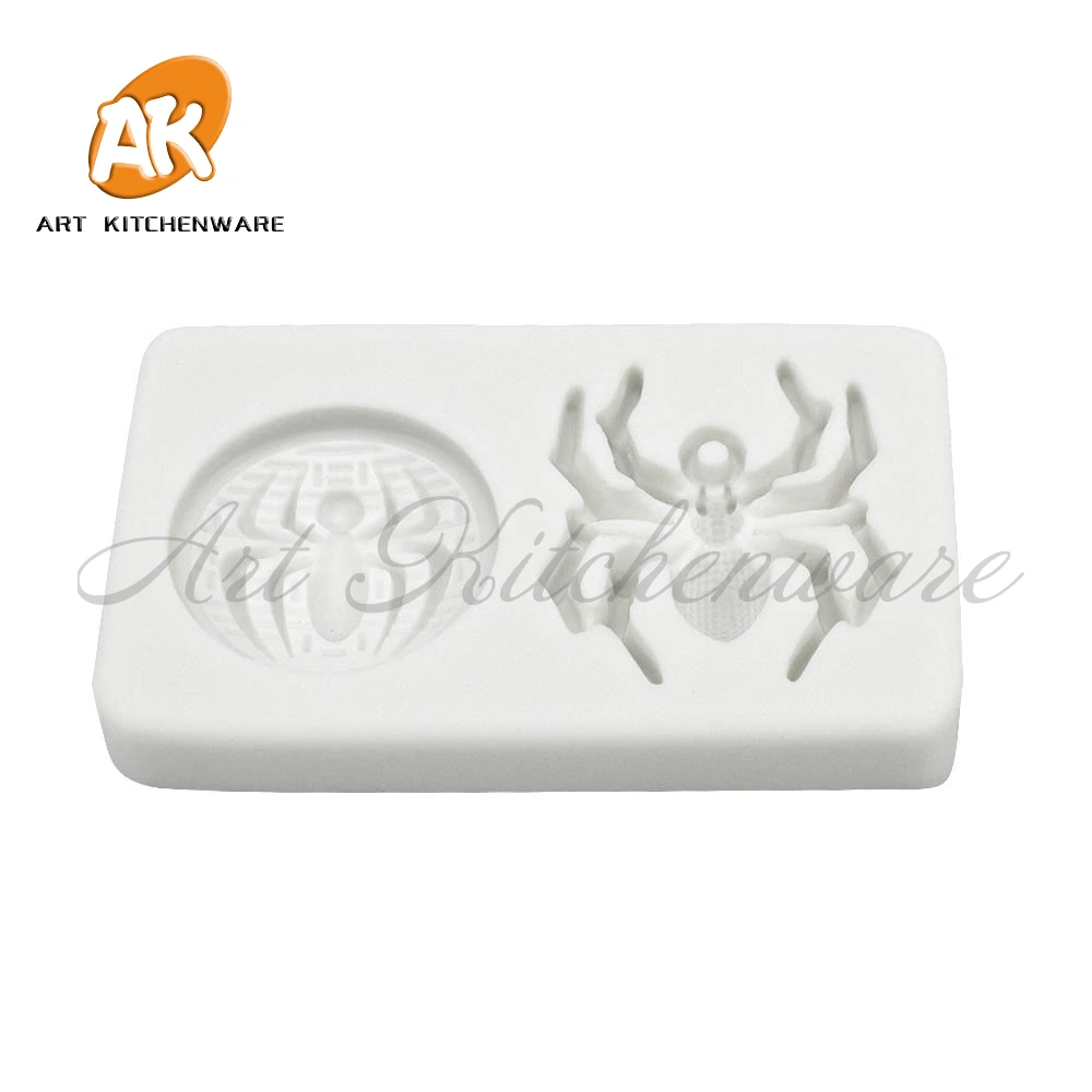 3D Halloween Small Spider Design Silicone Mold DIY Fondant Chocolate Mould Handmade Clay Model Cake Decorating Tools Bakeware