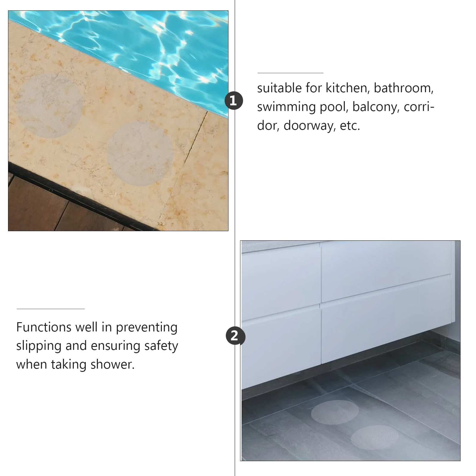 

16 Pcs Non Slip Stickers Bathroom Anti Skid Mats Bathtub Round Nonslip Ladder Tape Strips Kitchen Pool Balcony Corridor Doorway