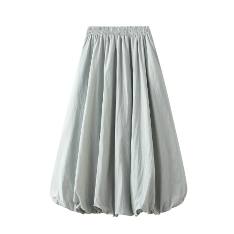 

2024 spring new high-waist thin flower skirt lantern skirt skirt in the long A-line skirt female