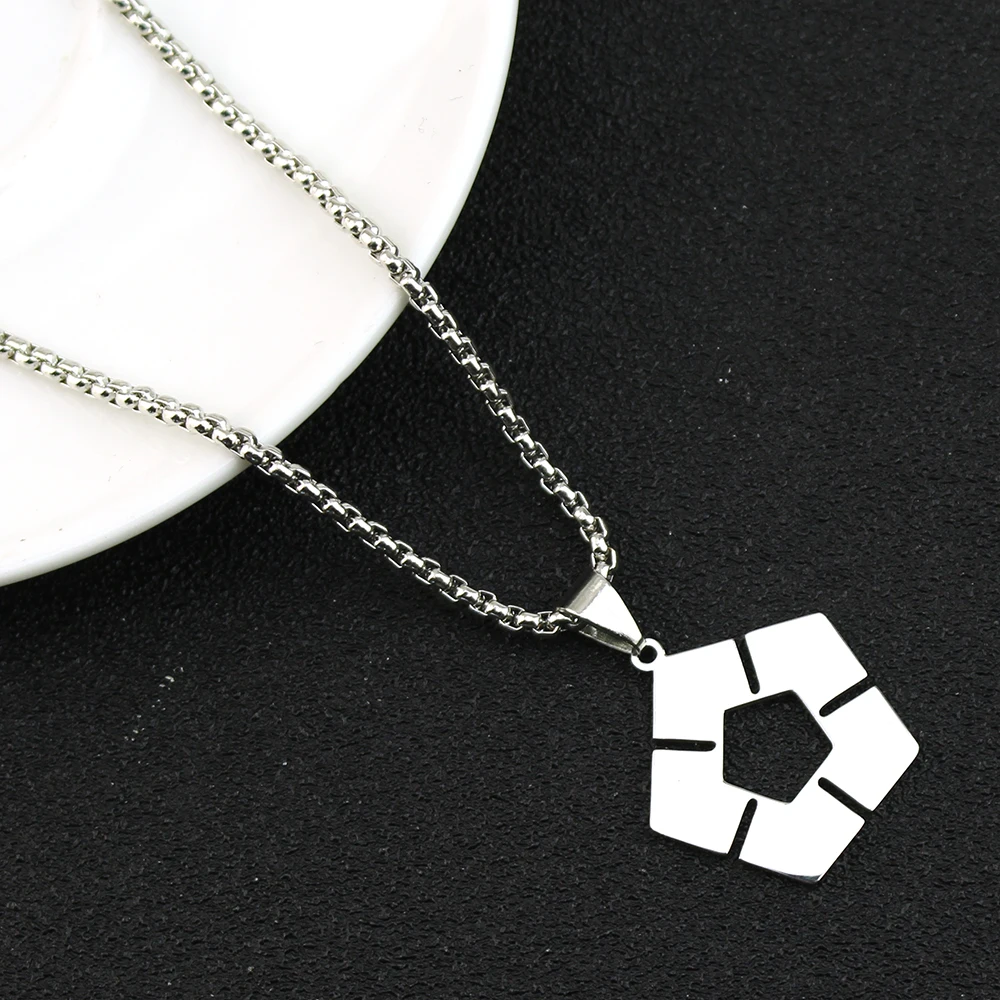 Anime BLUE LOCK Pendant Women Soccer Sign Necklaces Woman Fashion Creative Chain Silver Color Cosplay Collier