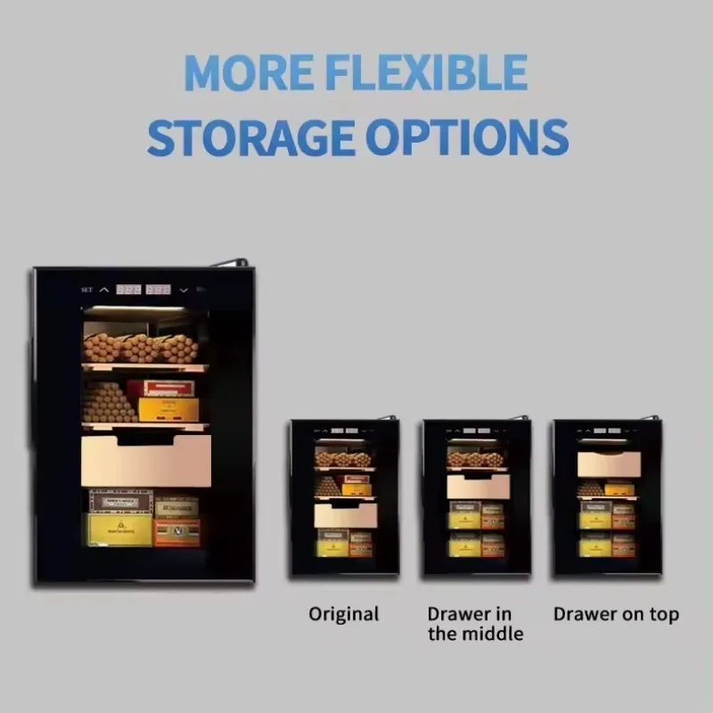 High Quality Customized Intelligent Cigar Cabinet  Temperature Cigar Humidor Cabinet