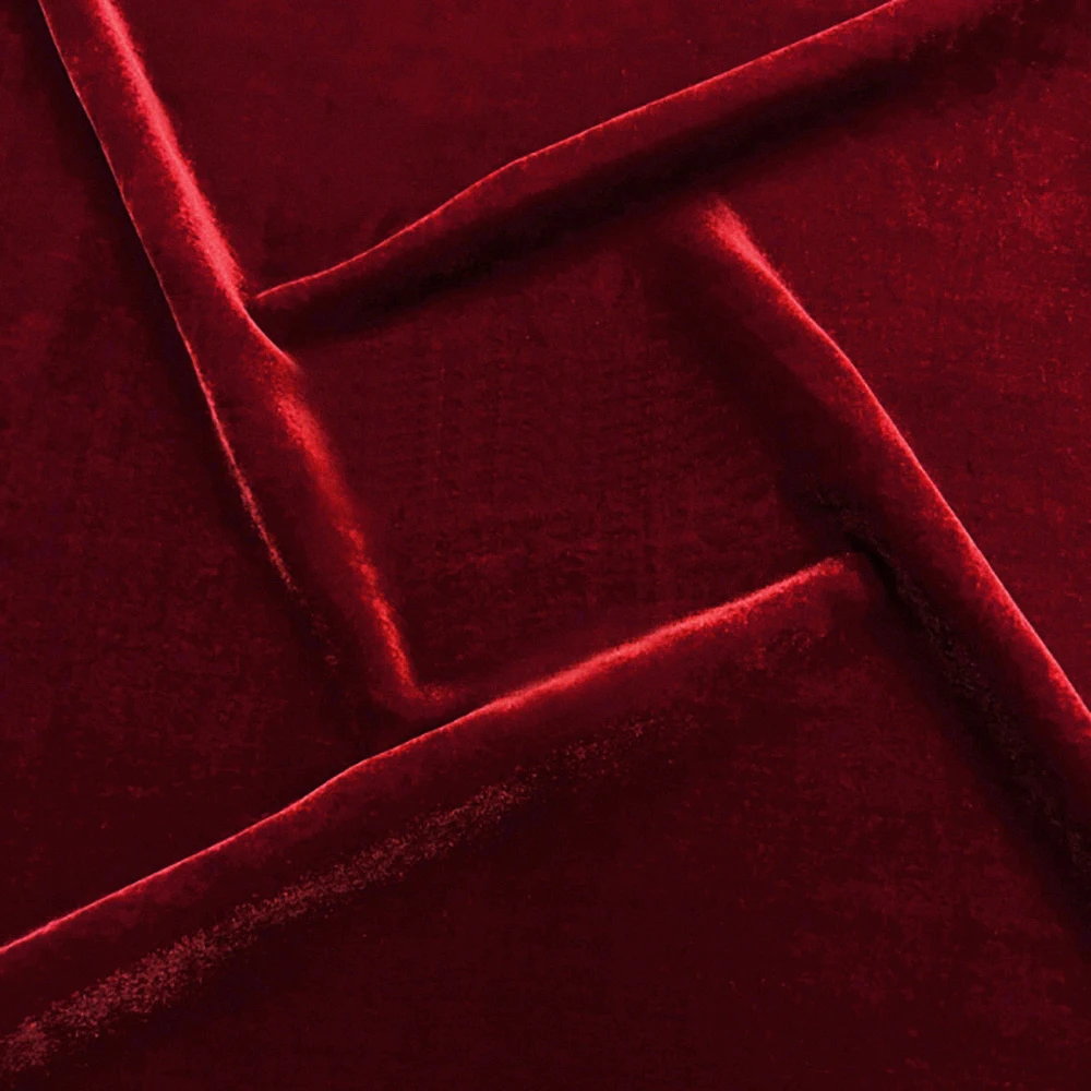 

High Quality Mulberry Silk Velvet Fabric 40 momme 140cm Width 55" Luxury Suits and Party Dress Cloth Material For Sewing 08