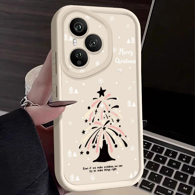 شجرة عيد الميلاد ندفة الثلج طباعة جراب هاتف ل الشرف 400 200 برو Magic7 لايت X8c X9c الذكية X6a X6b X6c للصدمات لينة غطاء من البولي يوريثان