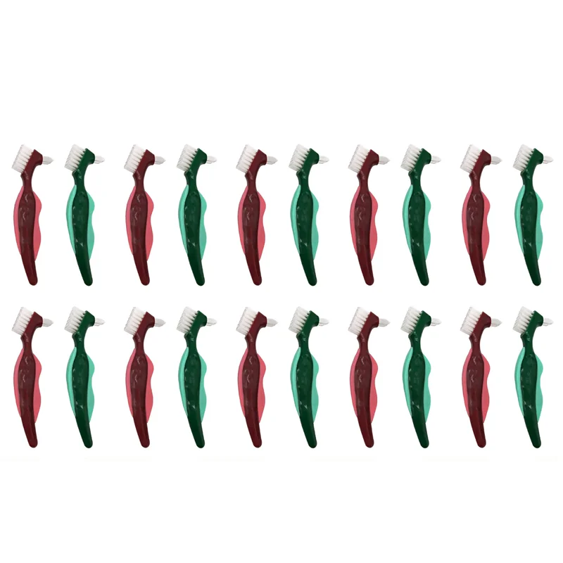 A44T 20 قطعة فرشاة أسنان صلبة ممتازة، فرشاة تنظيف، شعيرات متعددة الطبقات وفرشاة أسنان محمولة مزدوجة الجوانب