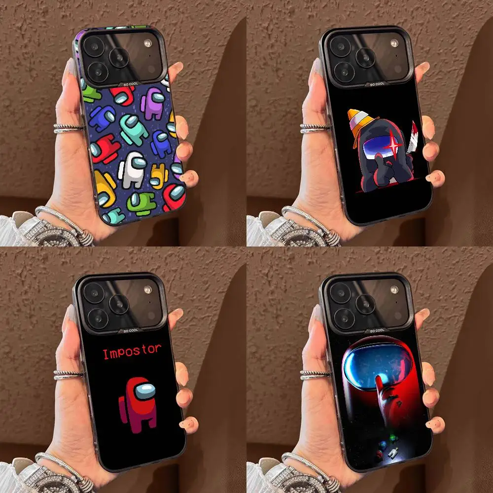 

Game A-Among-Funny Us Phone Case For iPhone 17,16,15,14,13,12,11,Pro,Max,Plus,E,Air,Mini Black Gray IMD
