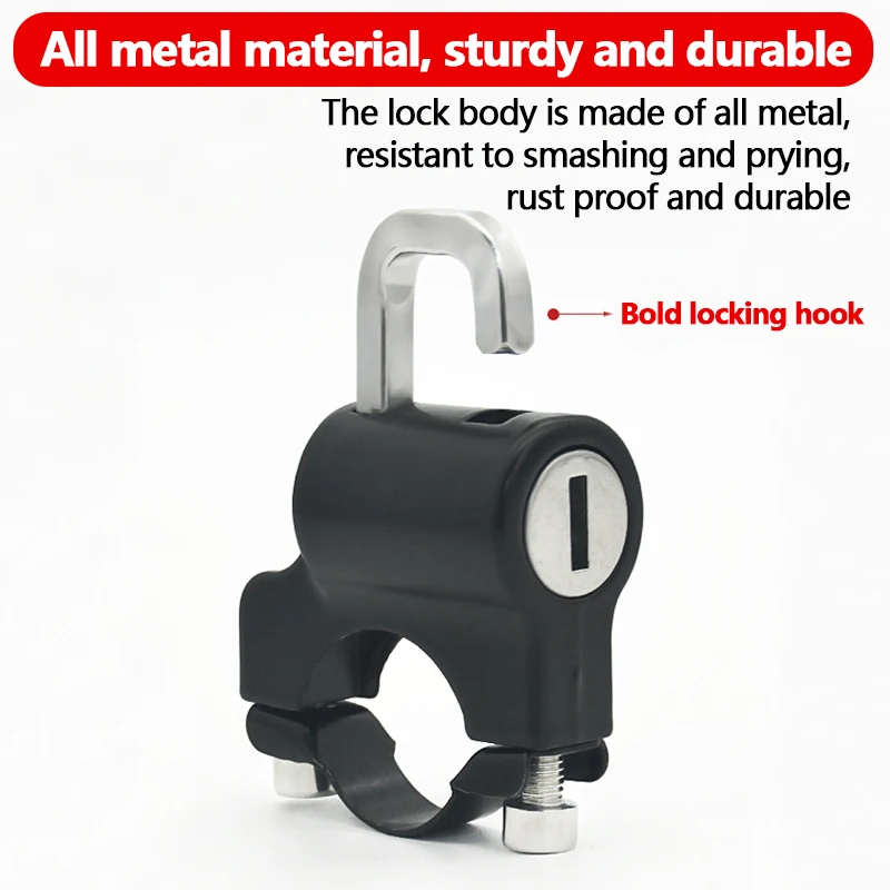 Cerradura universal para casco de moto, antirrobo, con sistema de fijación para bicicletas, accesorio metálico multifuncional para motocicletas.