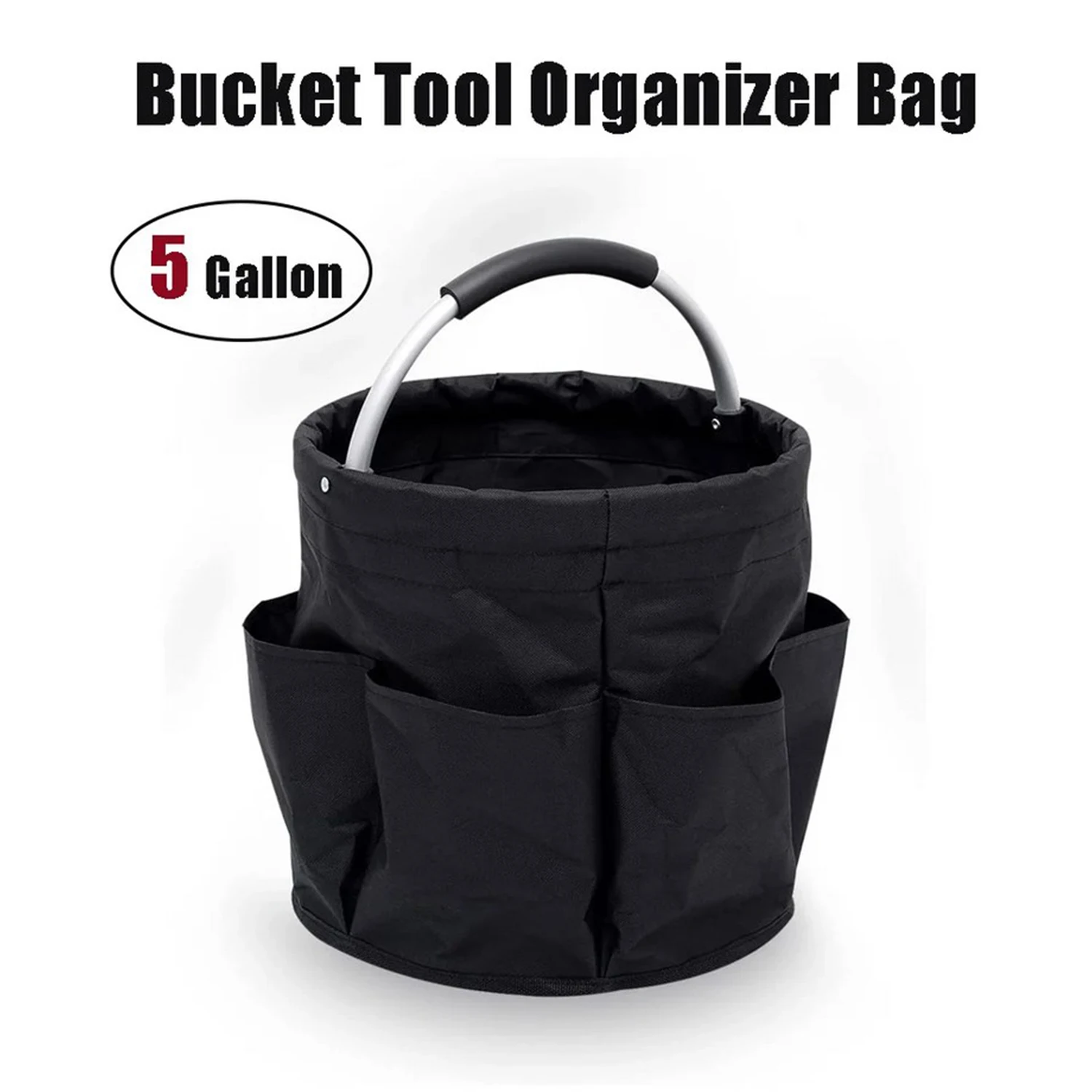 Tool Bucket 5 Gallon Bucket Canvas Tool Holder and Organizer for Bucket Organization Portable Multi Open Top（Without tool）