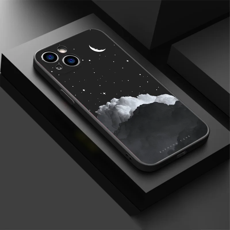 Soft Phone Cases For iphone 16 15 14 13 12 11 Pro XS Max Mini XR 7 8 Plus 16ProMax Snow Mountain Volcano dune Black Matte Cover