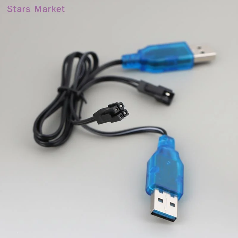 New USB Charger Cable For 3.7V 400mA Lithium Battery Charger SM-2P Forward Plug Electric Toy With 60CM USB Charging Cable