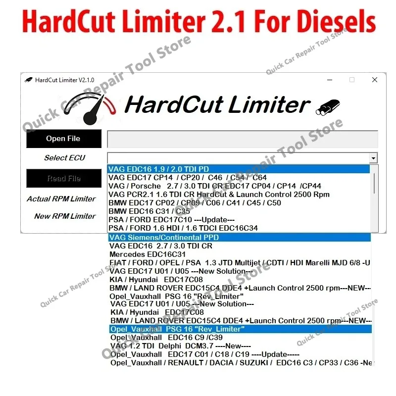 HOT 6 IN 1 PACKAGE ECU Software HardCut Limiter Diesel  Petrol Engine UltraCuttr  Pop&Bang  HARDCUT VMAX  HotStartr + QLaunchr