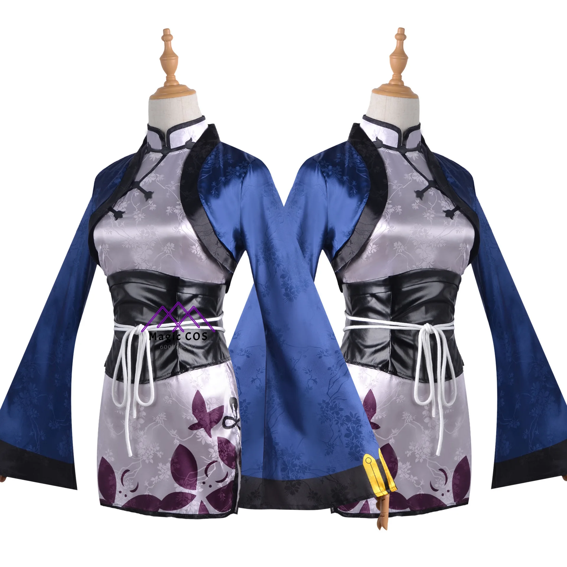 Anime Black Butler Ciel (Blaue Katze inspiriert) Cosplay Kostüm Mode Qipao Kleid Set Komplettset Hochwertige Rollenspielkleidung