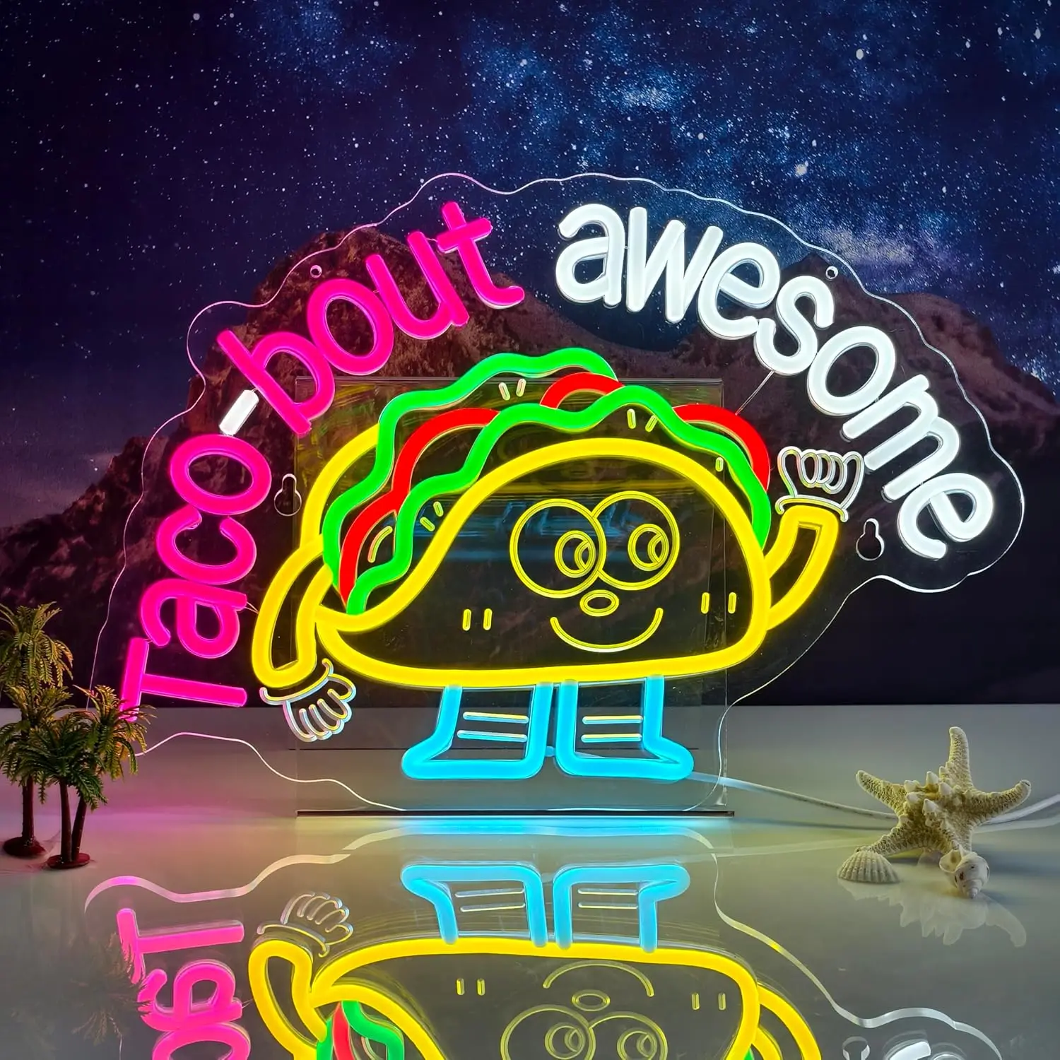 

Неоновая вывеска «Taco Bout Awesome» для ресторана, магазина, бара, кафе, вечеринки, общежития, спальни, настенный декор, светящаяся вывеска, питание от USB, с регулировкой яркости