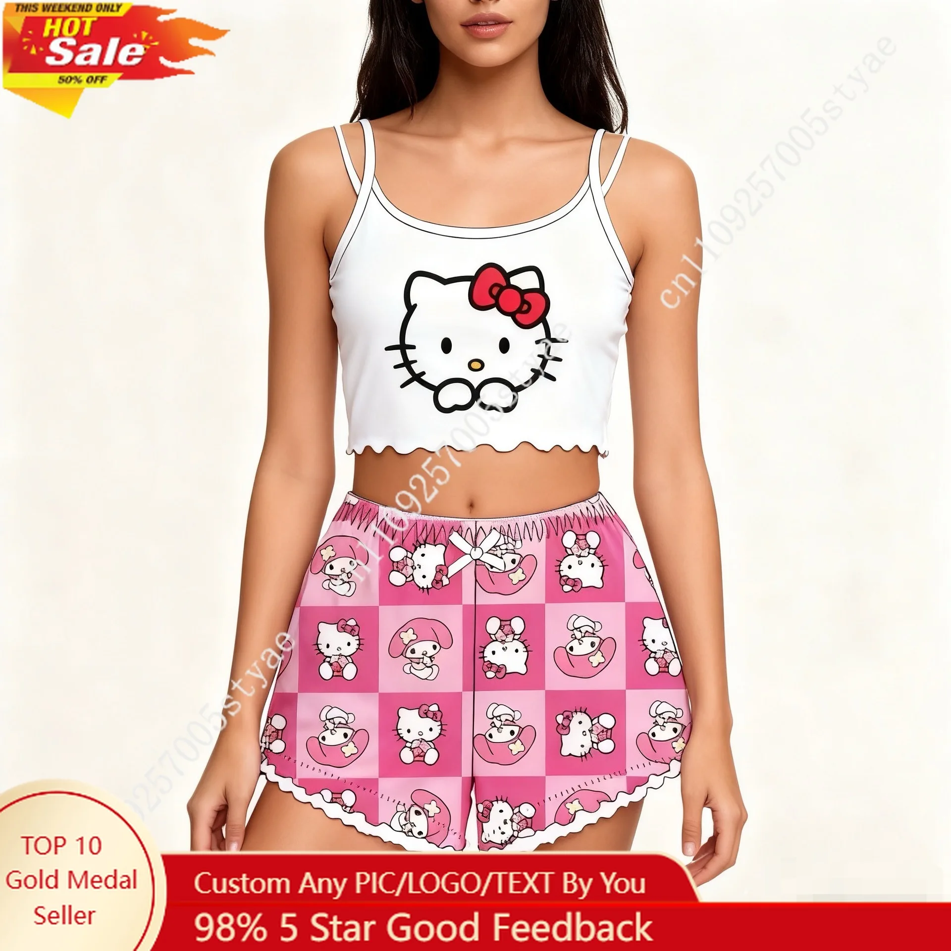 

Sanrio Women's Pajamas Casual Sweet Camisole Sanrio Pajama Set