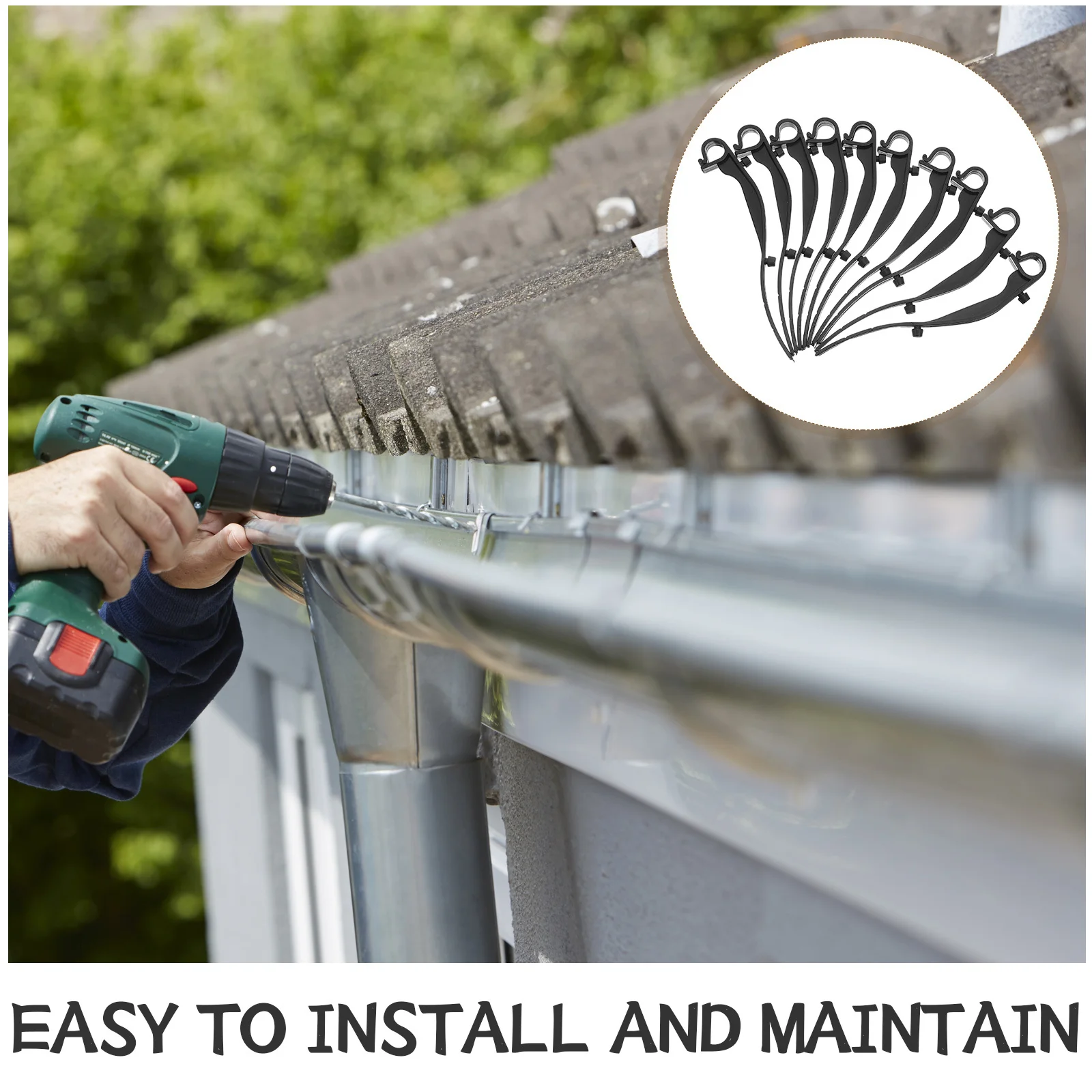 Gutter Clip Accessories 50pcs Universal Mesh Clips for Gutter Guard Installation Plastic Windproof Fixings Drainage Maintenance