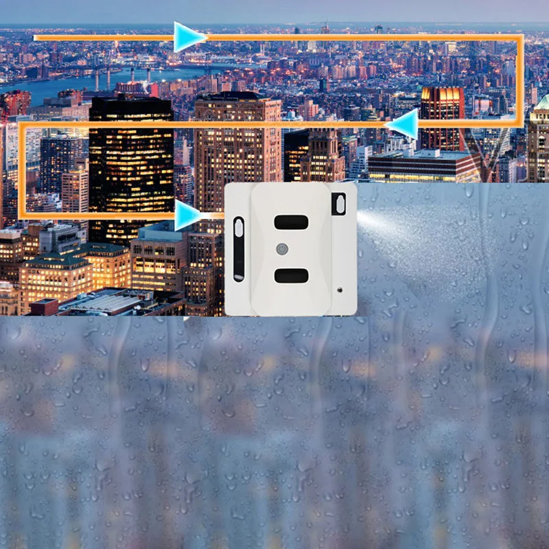 หุ่นยนต์ทําความสะอาดหน้าต่างอัตโนมัติเต็มรูปแบบเครื่องทําความสะอาดกระจกอเนกประสงค์บางเฉียบสี่เหลี่ยมสเปรย์น้ําทําความสะอาดกระจกสิ่งประดิษฐ์ windo