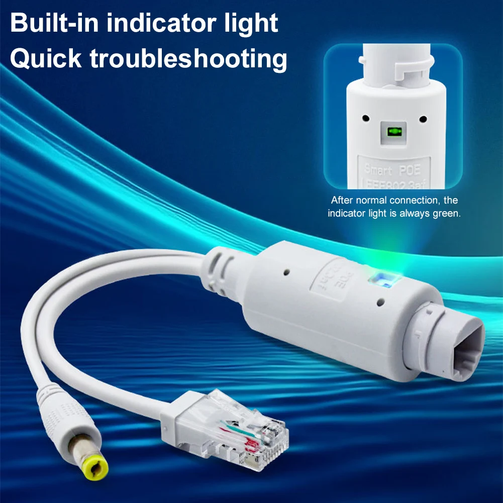 كابل POE مقاوم للماء من 48 فولت إلى 12 فولت IEEE802.3af/at كابل محول إيثرنت متوافق مع كاميرا IP AP Voip الهاتف والمزيد #4