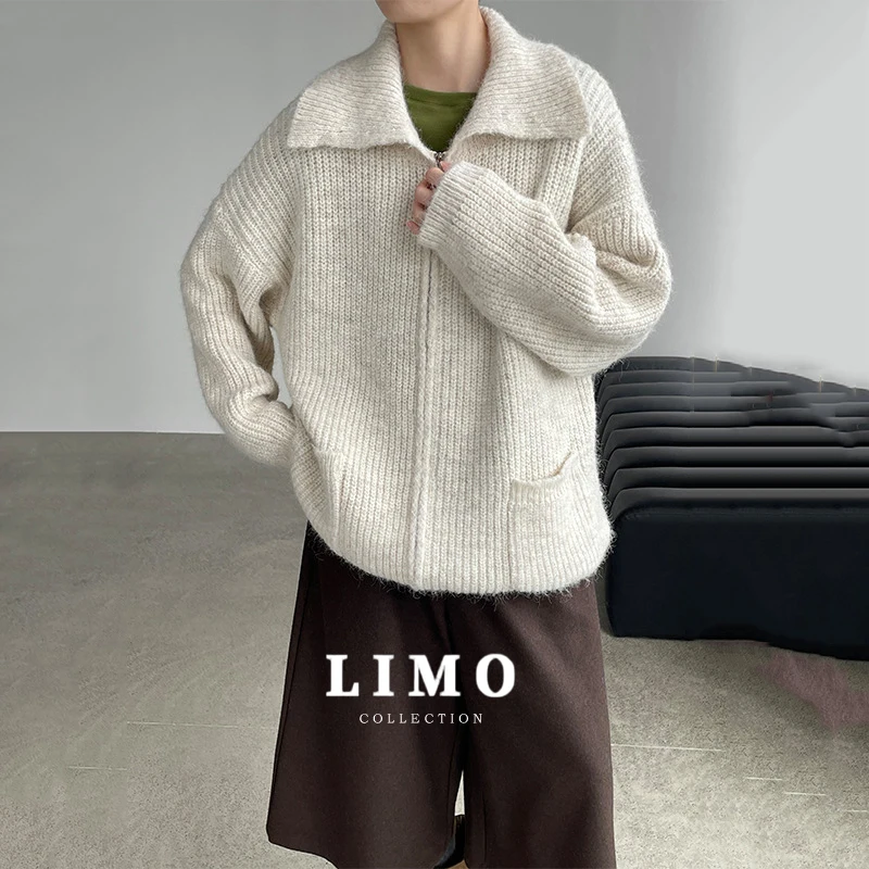 

LIMO 2025, осень-зима Y2K, уличная одежда, вязаный кардиган на молнии, пальто, женская верхняя одежда из плотной шерсти из полиэстера