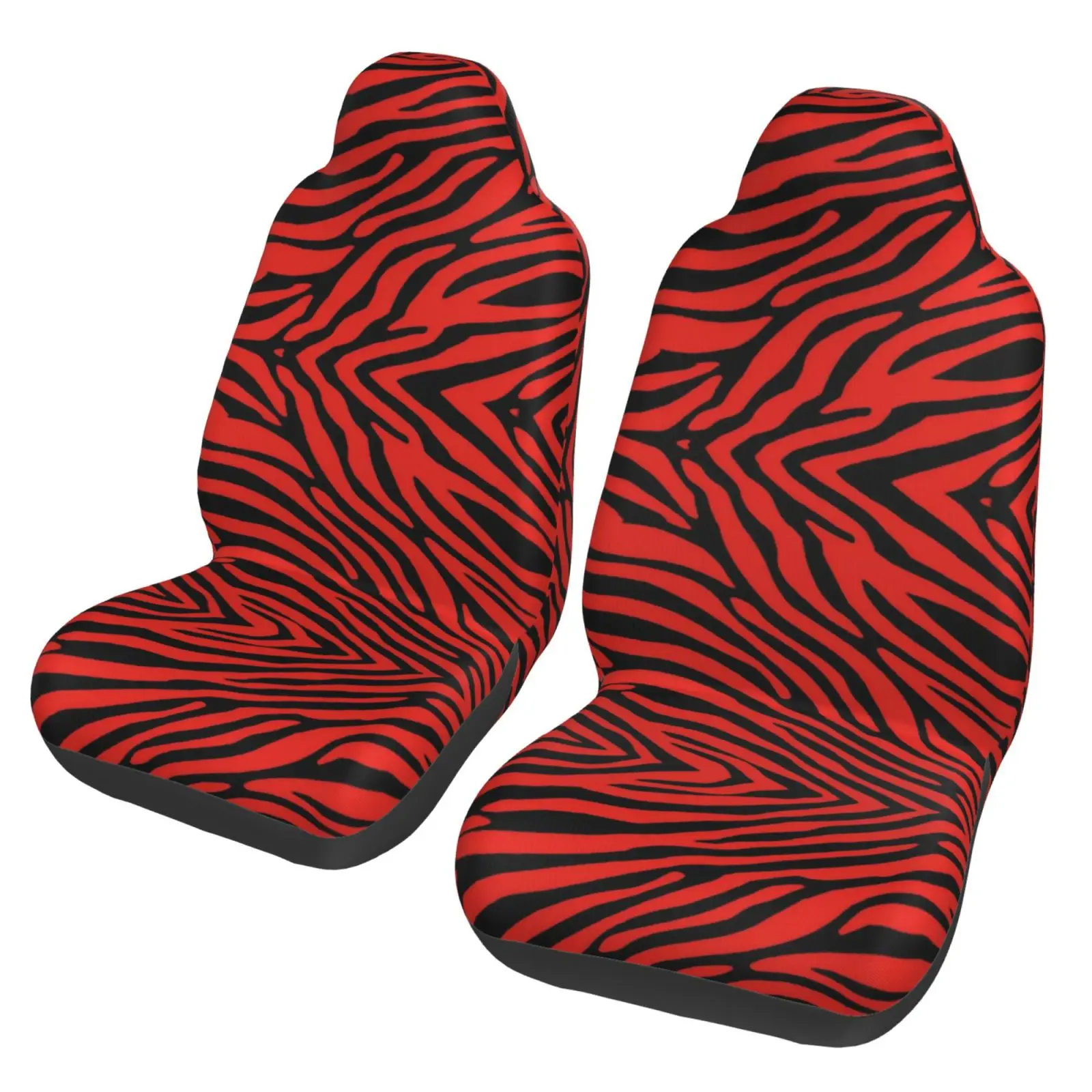 Abstract Red Zebra Print Universal Car Seat Cover Suitable for All Car Seat Cover Protection 2-piece Set