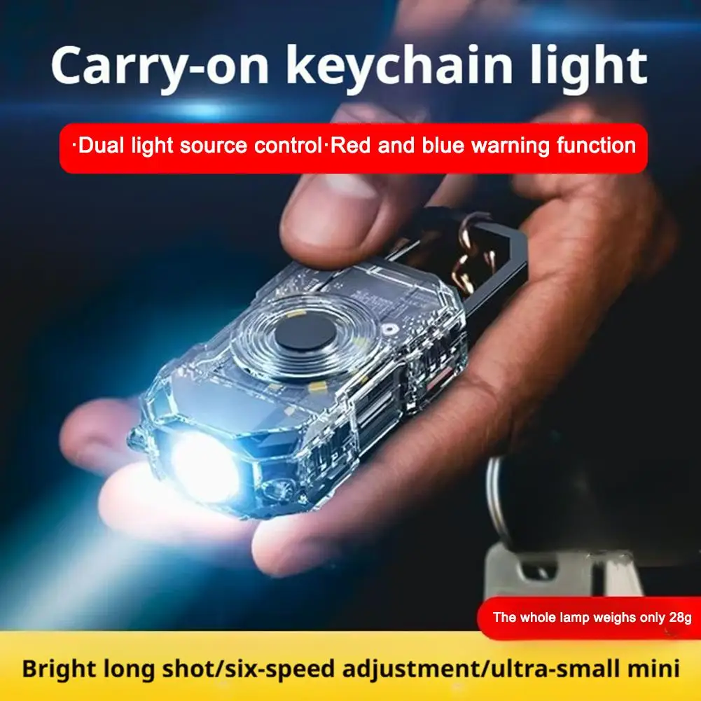 COB Keychain Work Light Rechargeable Mini Flashlight High Lumens Portable LED Light For Camping Hiking Running R6H2