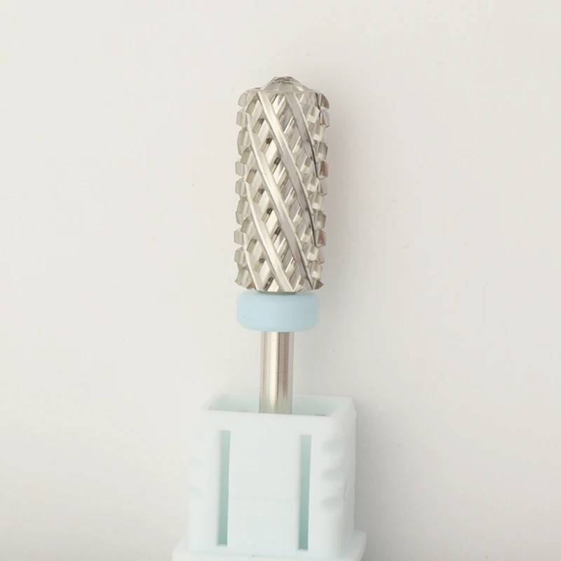 New Silver! Quality 6.5mm Diamond Big Round Top Barrel Original Tungsten Steel Carbide Manicure Nail Drill Bit File Accessories