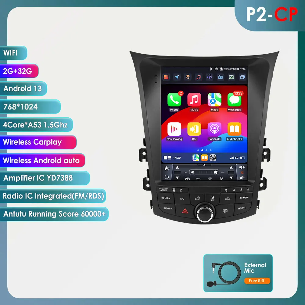 9.7'' autoradio multimediaspeler stereo GPS DSP Android 15 Carplay Auto QLED AI voor Hyundai I30 Elantra GT 2011 - 2017 Qualcomm