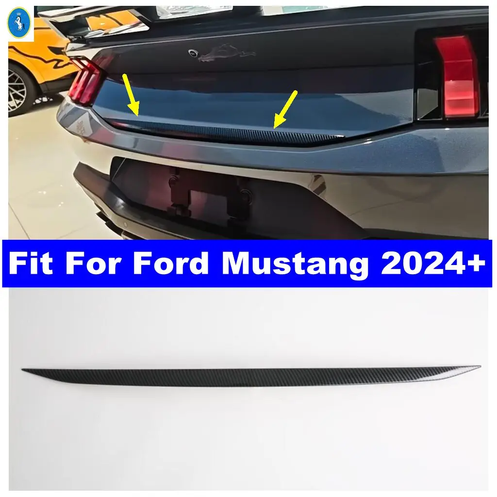 

Carbon Fiber Look Car Styling Rear Trunk Tail Gate Molding Door Edge Strip Cover Trim ABS Accessories For Ford Mustang 2024 2025
