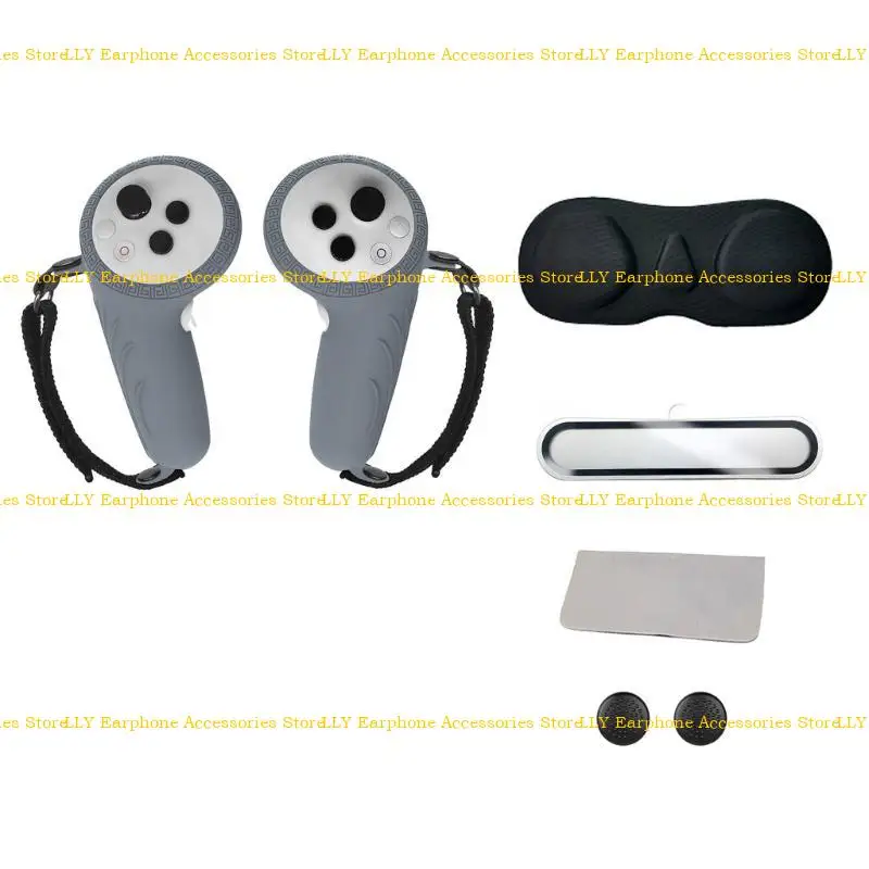

1pc Silicone Controller Grip Cover and Lens Protector Film Set for PICO4 AntiSlip Comfortble
